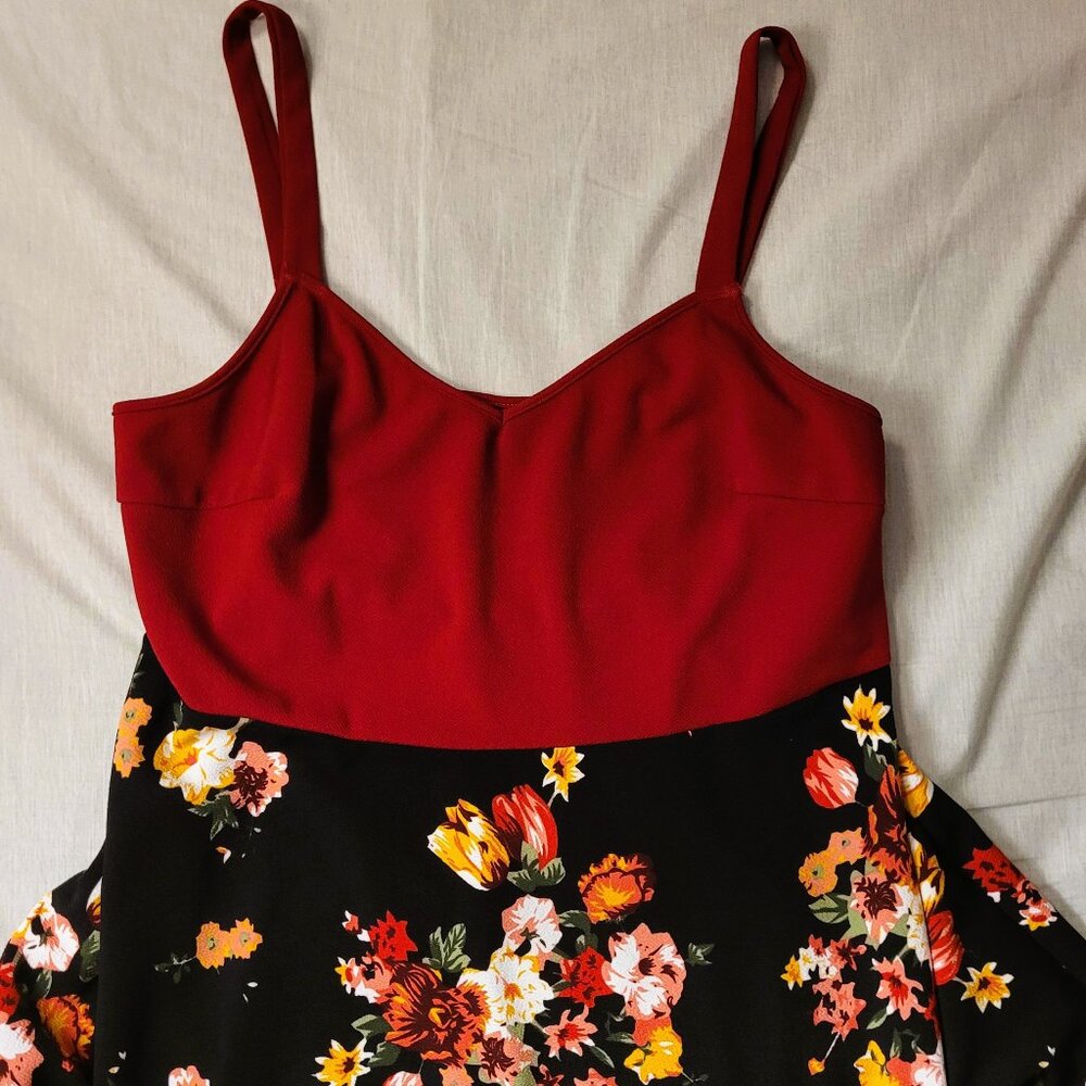Red and Floral Dress
